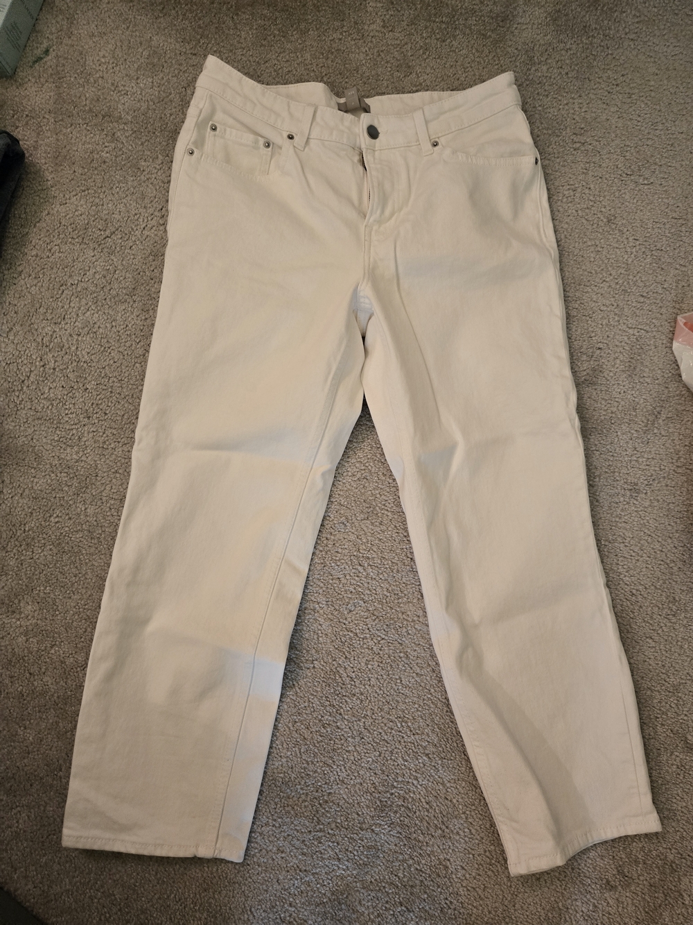 H&M Beige Straight-Leg Pants